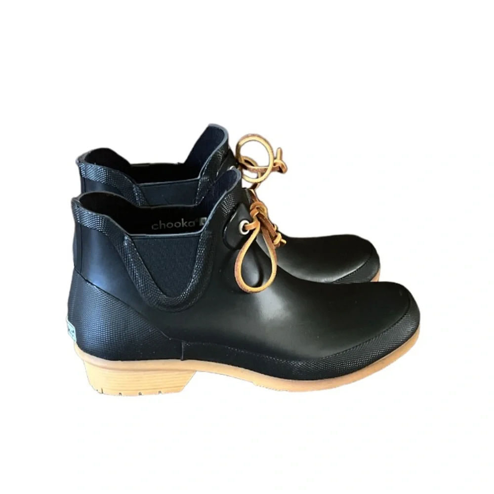 Chooka Women's Classic Tie Waterproof Bootie Rain Boot